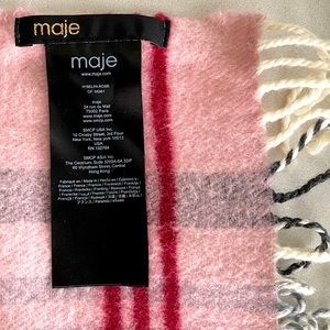 Maje 🌸🫐 Thick Pink Plaid Long Scarf